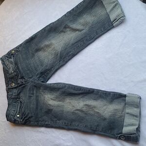 Toxic Faded Gray/Black Capri Jeans | Size 1 Junior Girls